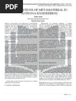 Applications of Metamaterial in Antenna Engineering