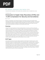 Introduction To Digital Video Recorders (DVRS) and H.264 Compression For Security and Surveillance