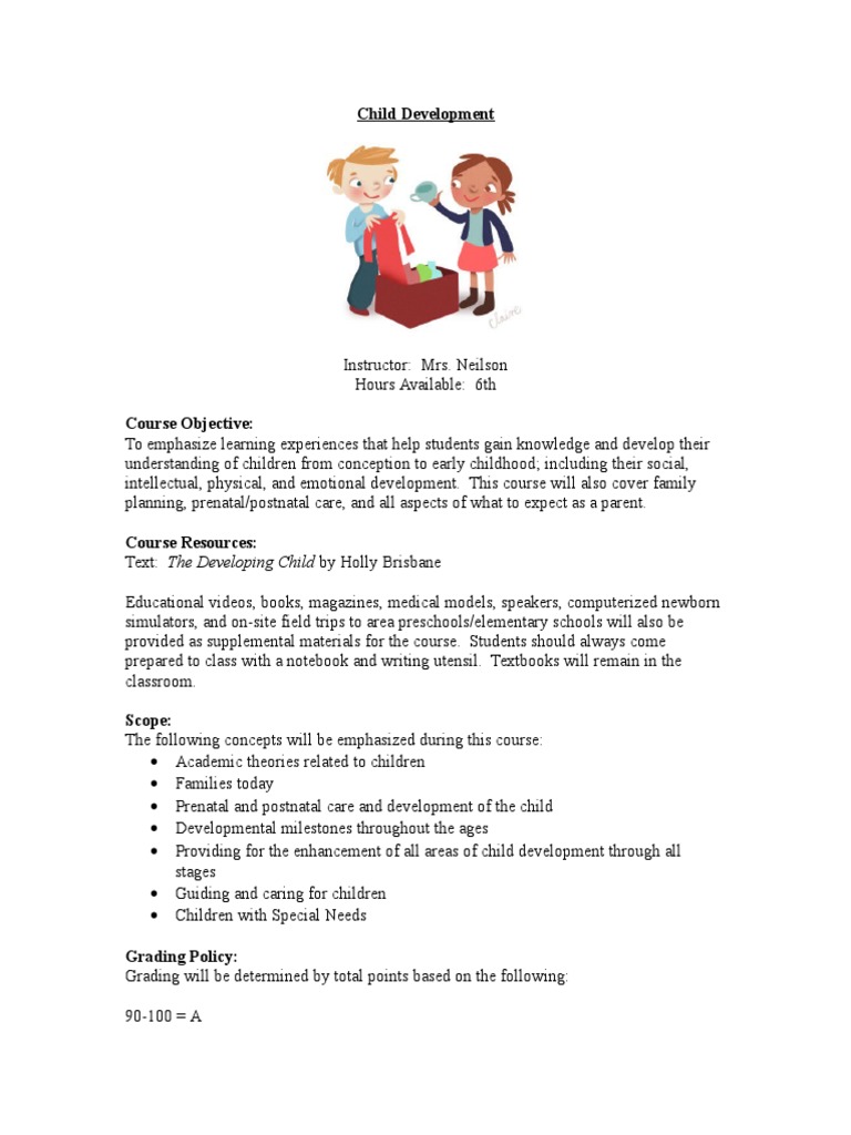 Child Development Syllabus PDF Child Development Relationships