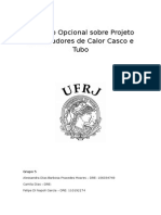 Trabalho Opcional Sobre Projeto de Trocadores de Calor Casco e Tubo