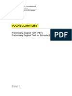 PET Vocabulary LIST