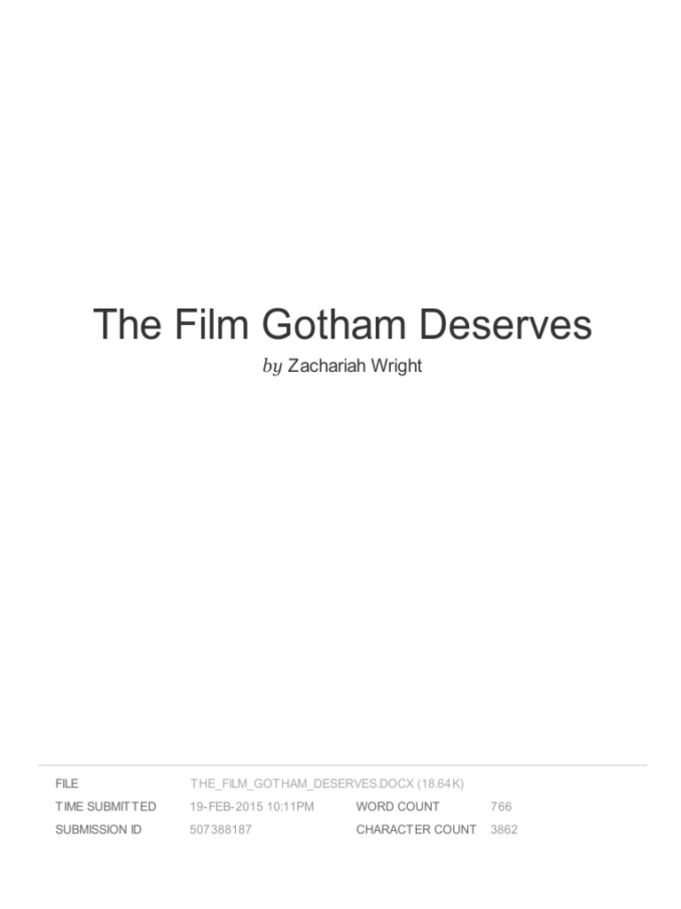 Gotham's Ideal Film Analysis | PDF