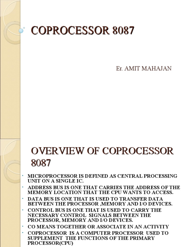 Overview of Intel 8087 Coprocessor | PDF | Central Processing Unit ...