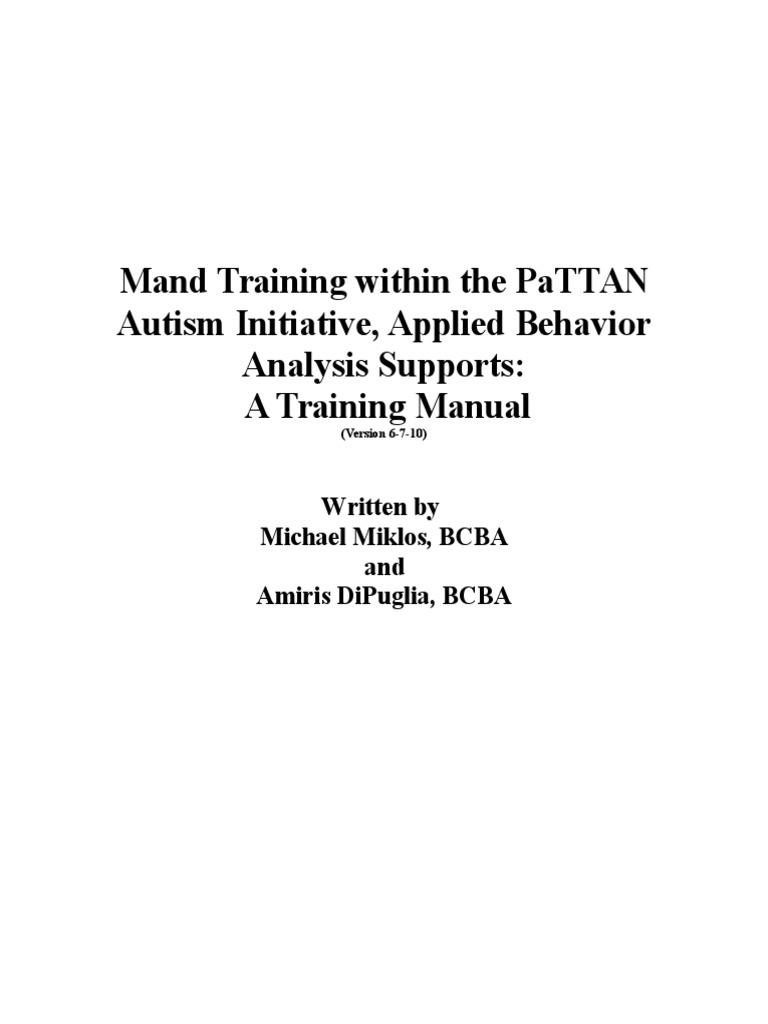 Mand Training Techniques and Strategies | PDF