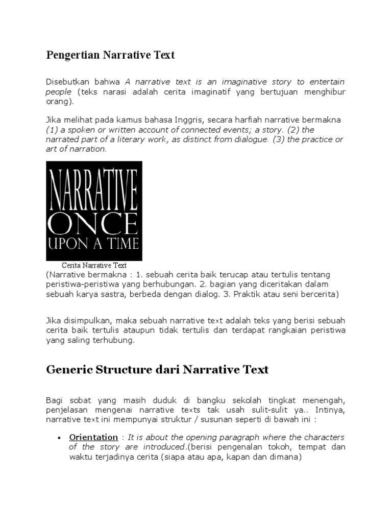 Struktur Teks Narrative Dalam Bahasa Inggris Berbagi