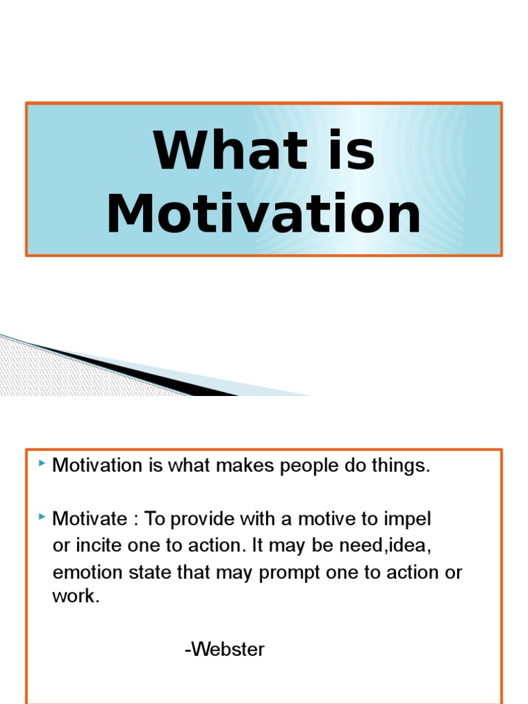 What is Motivation Reward System Motivation