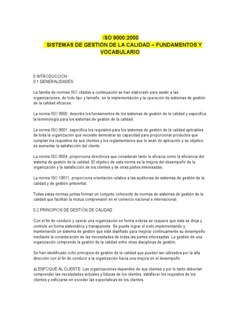 Iso 9000 | PDF | Gestión de la calidad | Calidad (comercial)