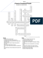 Pope Francis Crossword Puzzle
