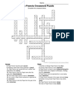 Pope Francis Crossword Puzzle Answers