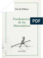 David Hilbert - Fundamentos de Las Matematicas