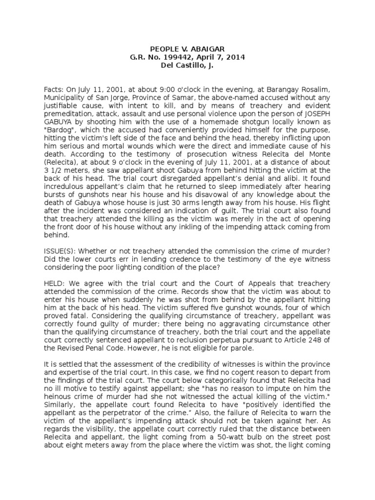 Legal Analysis of Murder Case | PDF | Murder | Crime & Violence