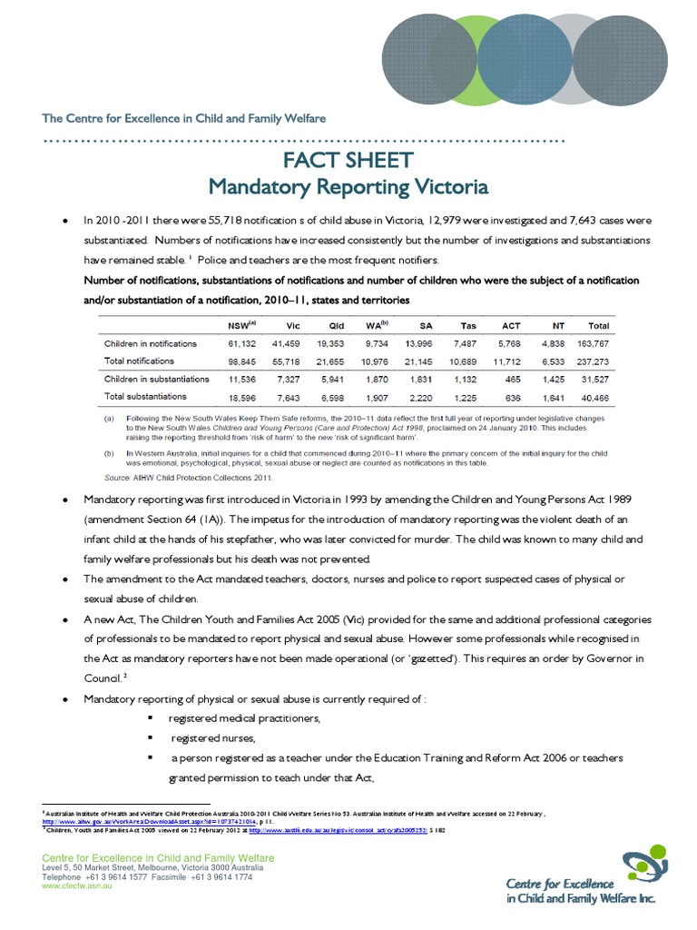 Mandatory Reporting in Victoria Overview | PDF | Social Institutions ...