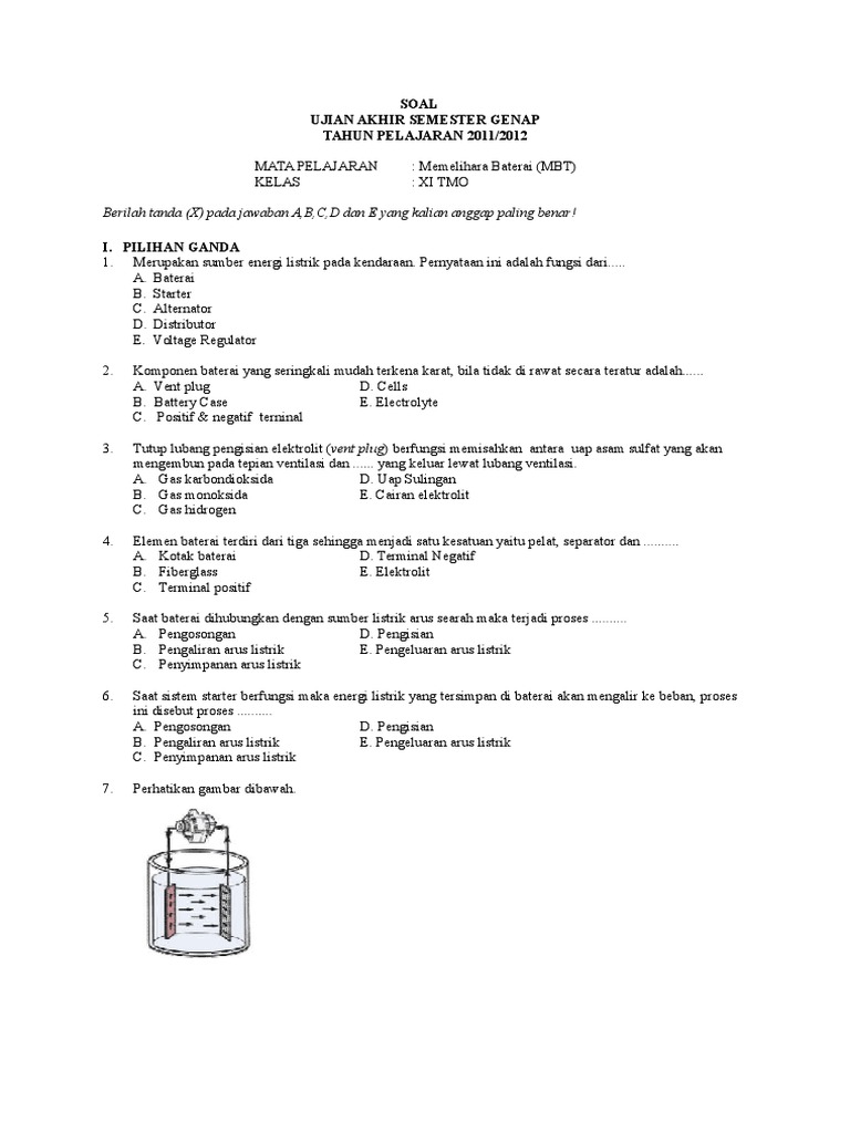 Soal Memelihara Baterai