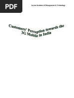 Download project on customer perception towards the 3G mobile by vikash SN28349592 doc pdf