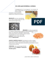 Tipos de Cortes para Hortalizas y Verduras