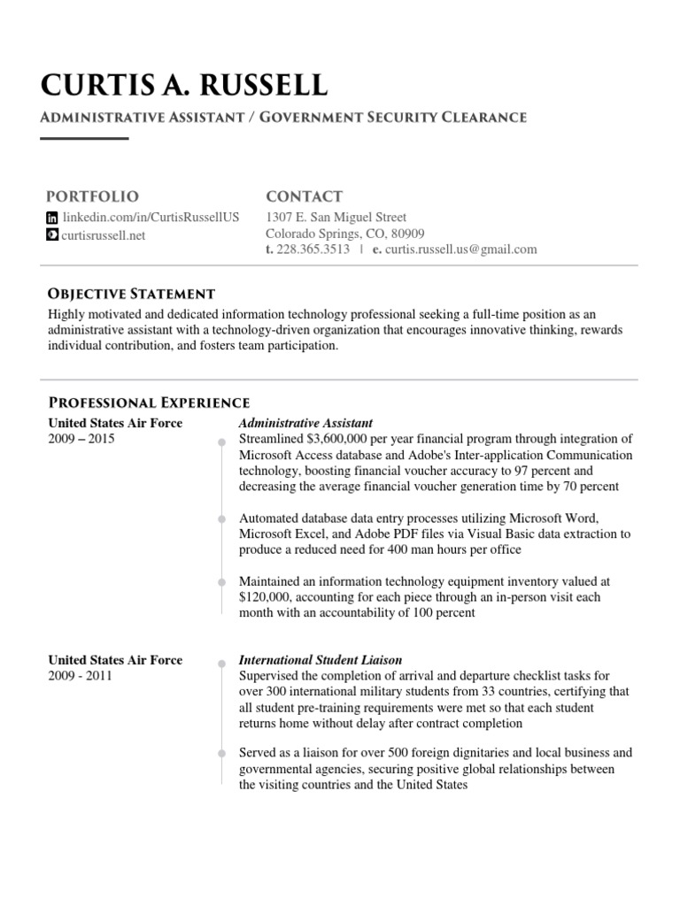 Curtis Russell - Resume Admin | PDF