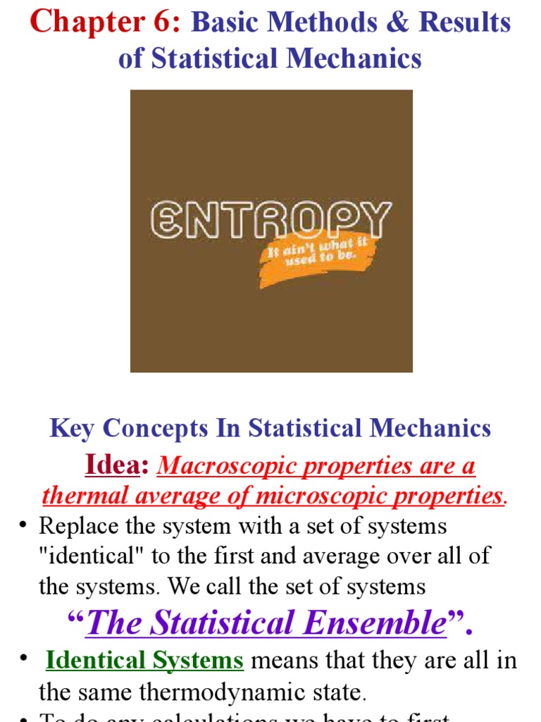 Statistical Thermodynamics Pdf Statistical Mechanics