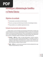 Introdução à Administração Científica e à Teoria Clássica