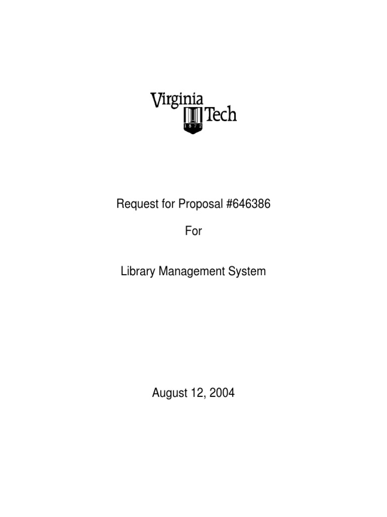 RFP - Library Management System | PDF | Application Programming ...