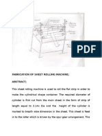 Fabrication of Sheet Rolling Machine Abstract
