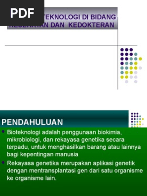 Bioteknologi Di Bidang Kesehatan Dan Kedokteran Pdf