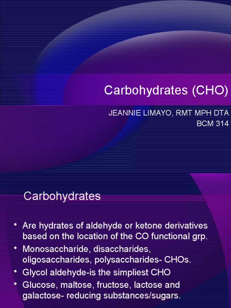 Carbohydrates CHO Diabetes Mellitus Carbohydrates