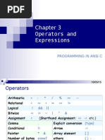 Operators and Expressions: Programming in Ansi C