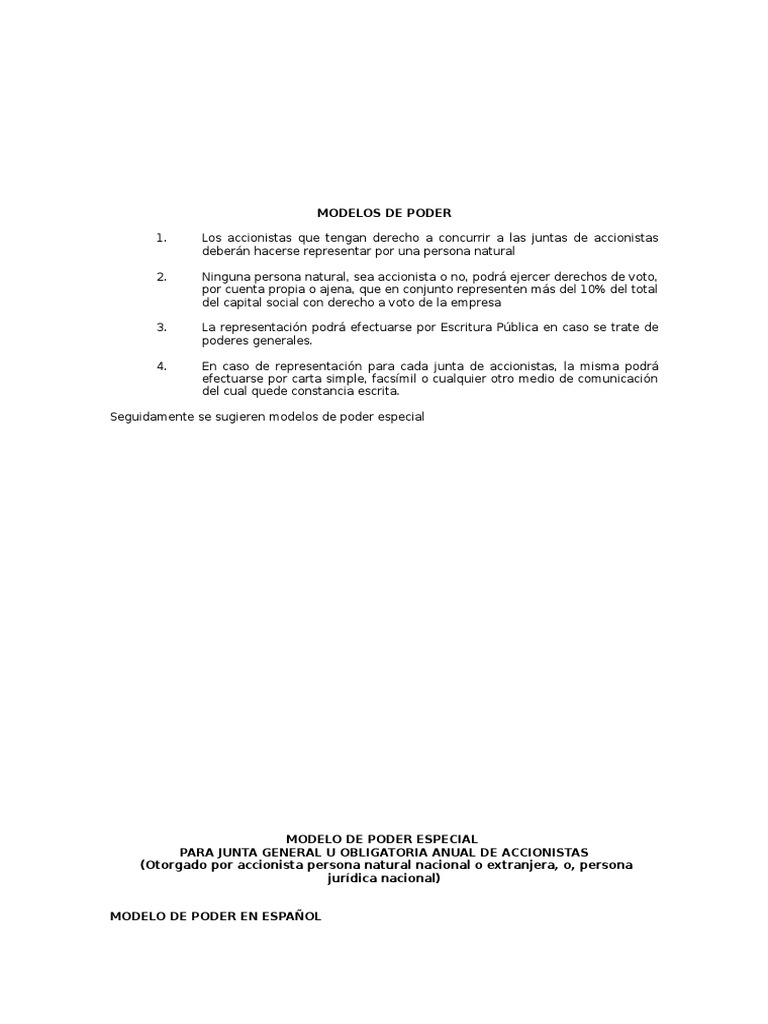Modelos Poder | Descargar gratis PDF | Empresas | Business