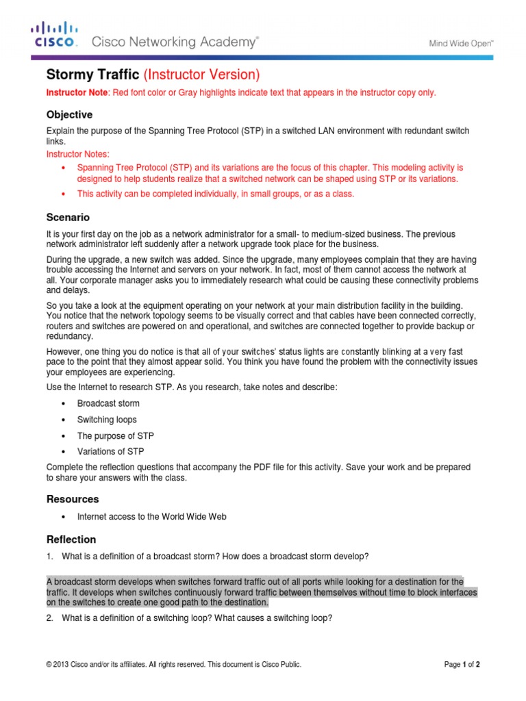 2.0.1.2 Stormy Traffic Instructions IG PDF | PDF | Network Switch |  Communications Protocols