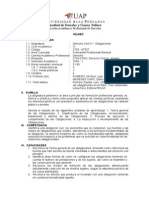 Syllabus Derecho Civil IV - Obligaciones DERECHO UAP