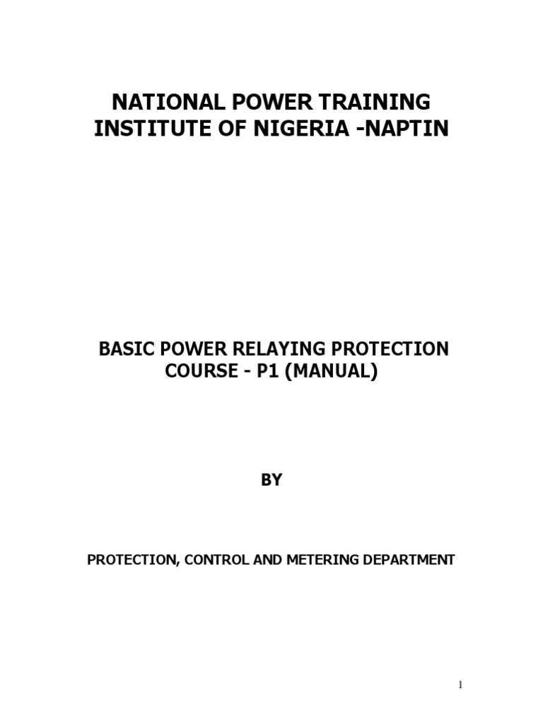 Basic Power Protection Relaying Manual PDF PDF