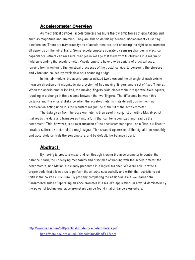 Accelerometer Brief | PDF