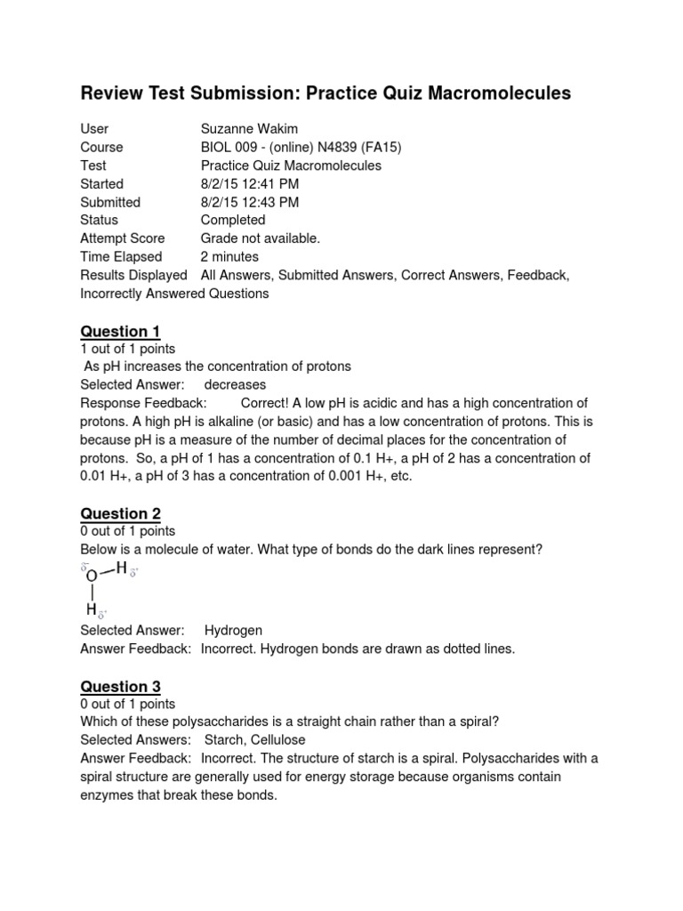 Practice Test Feedback | PDF | Science & Mathematics