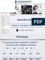 Matematica Unidade 12 - Fatoração e Produtos Notáveis