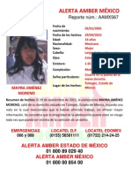 Alerta Amber Mayra Jiménez Moreno (Edomex)