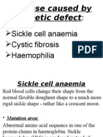 Genetic Defects Causing Sickle Cell Anemia, Cystic Fibrosis, and Hemophilia