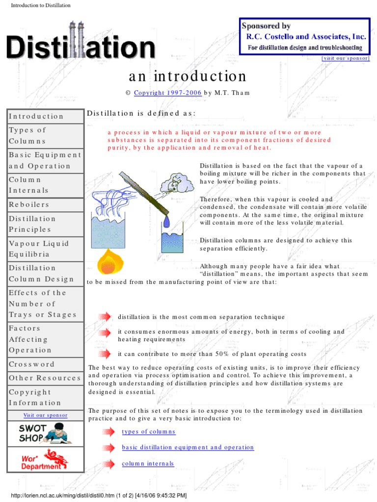 Distillation Indtroduction | PDF | Distillation | Boiling