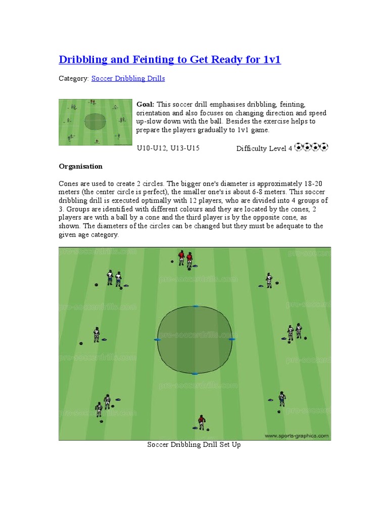 Dribbling And Feinting To Get Ready For 1v1 Pdf Team Sports Leisure