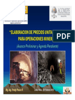 4) Elaboracion de Precios Unitarios Base Para Operaciones Mineras (Fredy Ponce)