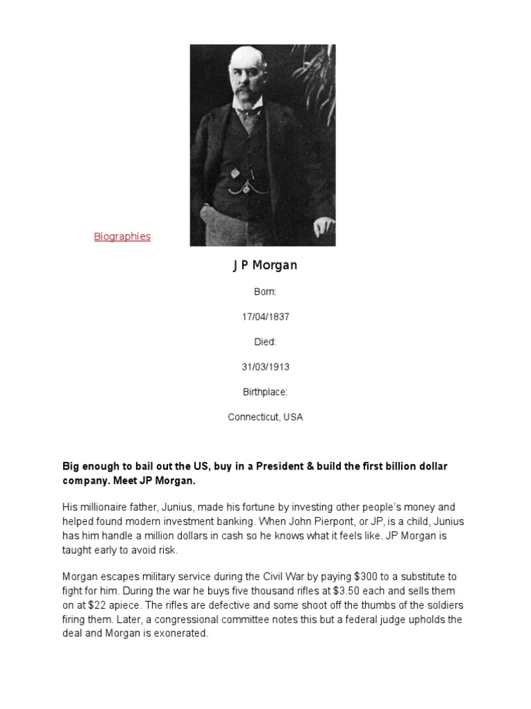 JP Morgan | PDF | Thomas Edison | Alternating Current