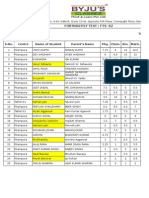 Fortnightly Test: Fts - 02: Byju'S Classes: 1