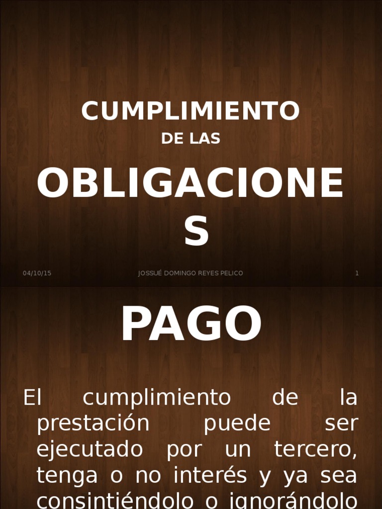Cumplimiento de Las Obligaciones | PDF | Pagos | Subrogación