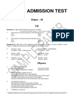 Class 9 Sample Paper-2010