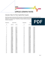 Thermal Applications Note: Literature Values For Water Specific Heat Capacity