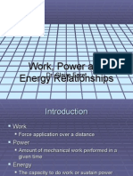 Work, Power and Energy Relationships