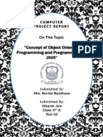 OOP Concepts and Java Programming Report