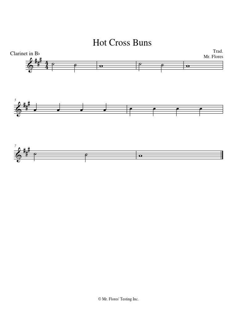 Hot Cross Buns in BB PDF