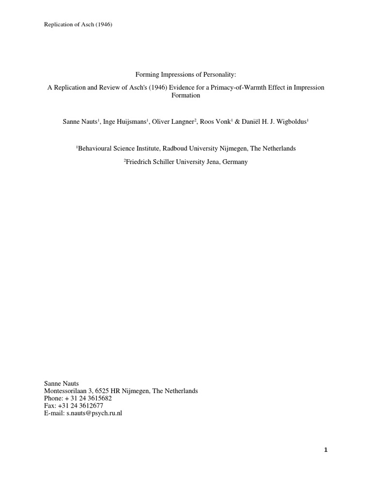 Forming Impressions of Personality | PDF | Effect Size | Statistical Power