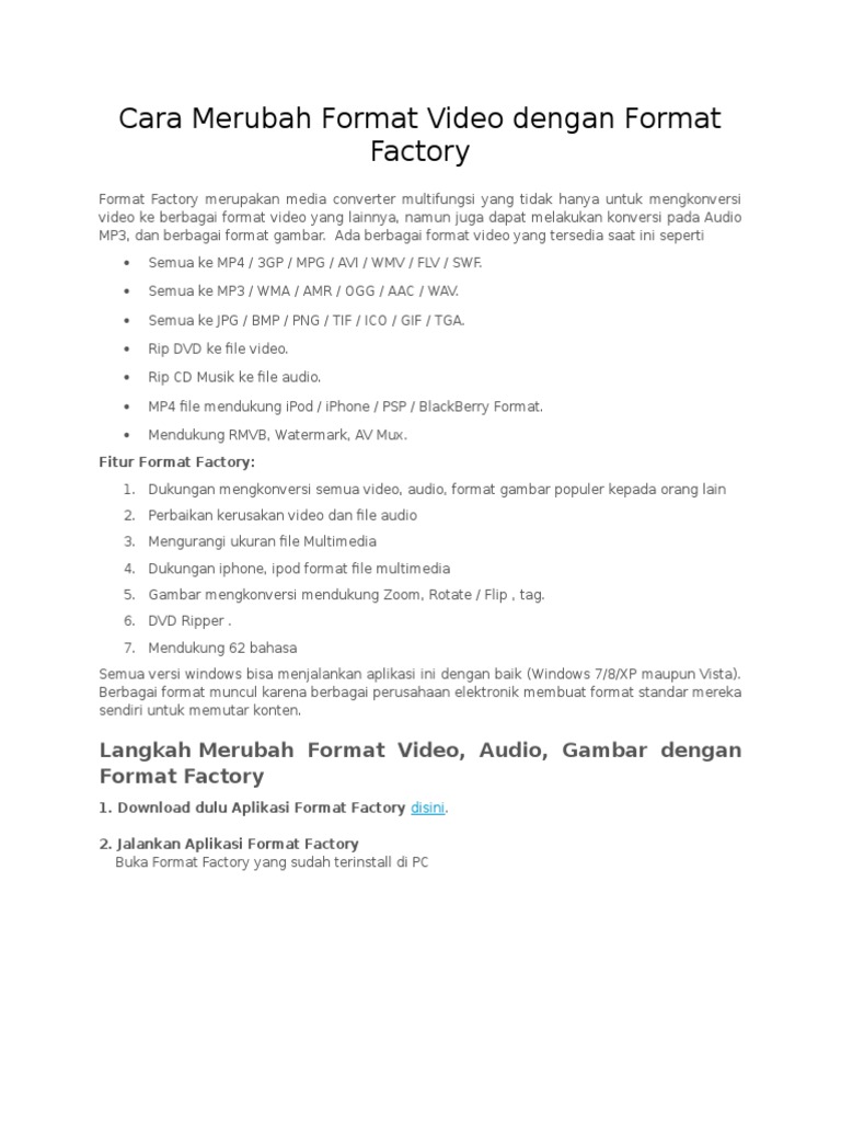 Format Factory Tutorial | PDF
