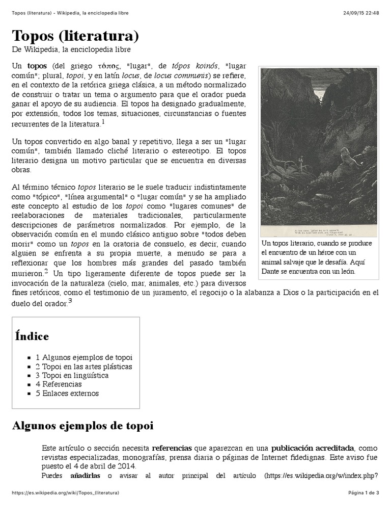 Topos (Literatura) - Wikipedia, La Enciclopedia Libre | PDF ...